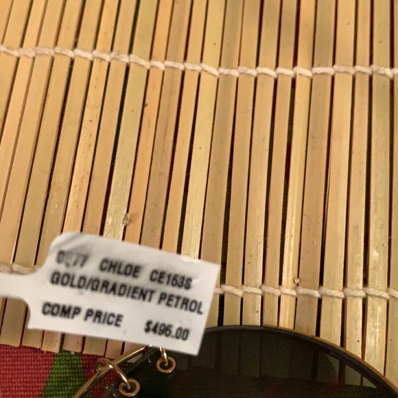 Chloe Petrol Gradient Wendy Round Gold Sunglasses - Picture 9 of 11